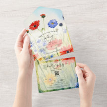 SpringMeadow Wildflowers All in One Wedding Invite