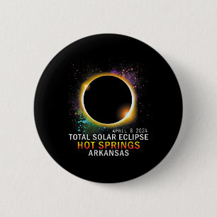 Springs Arkansas Total Solar Eclipse April 8 2024  6 Cm Round Badge