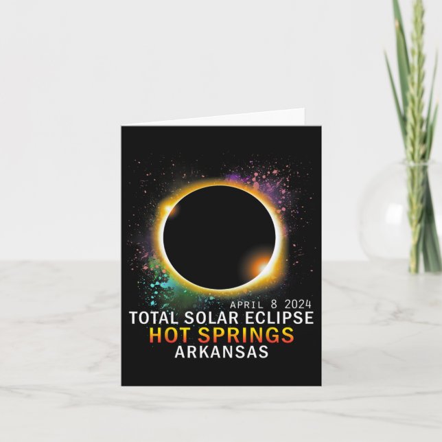 Springs Arkansas Total Solar Eclipse April 8 2024  Card (Front)