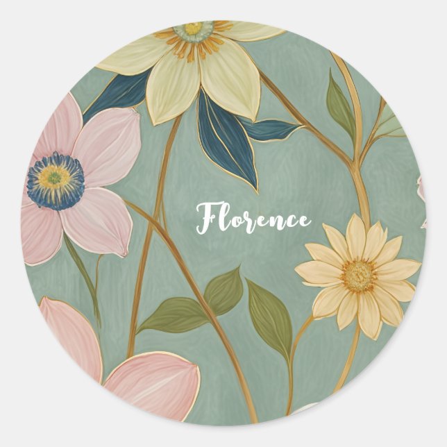 Spring's Gentle Awakening Personalised Classic Round Sticker (Front)