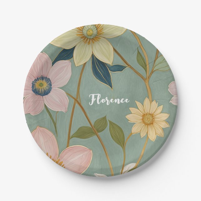 Spring's Gentle Awakening Personalised Paper Plate (Front)