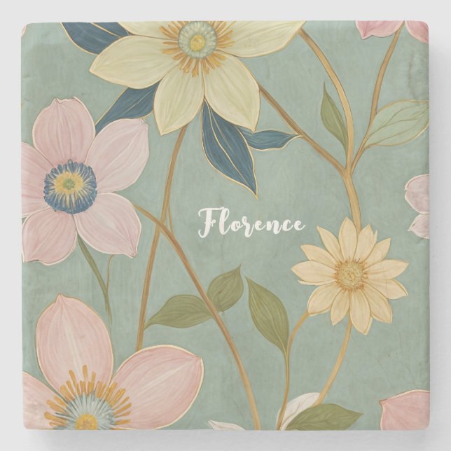 Spring's Gentle Awakening Personalised Stone Coaster (Front)