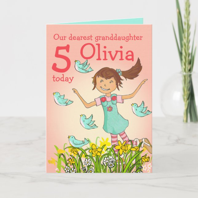 "Spring's in the air" granddaughter age card (Front)