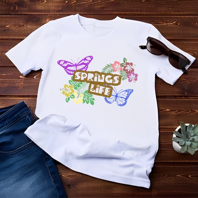 Springs Life season Colour Flowers & Butterfly T-Shirt (Creator Uploaded)