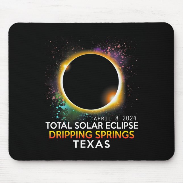 Springs Texas Totality Total Solar Eclipse 2024  Mouse Mat (Front)