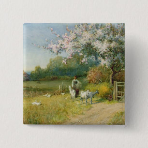 Springtime 15 Cm Square Badge