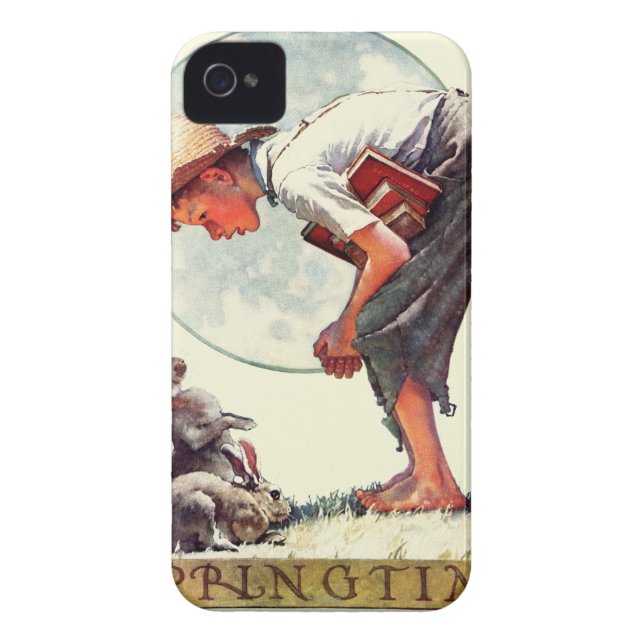Springtime, 1935 boy with bunny Case-Mate iPhone case (Back)