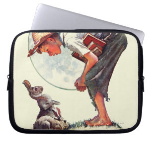 Springtime, 1935 boy with bunny laptop sleeve
