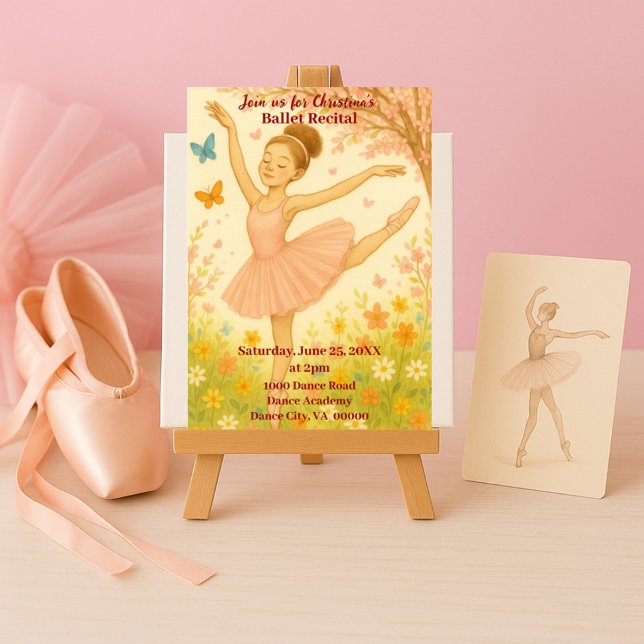 Springtime Ballet Dreams Dance Recital  Invitation (Creator Uploaded)