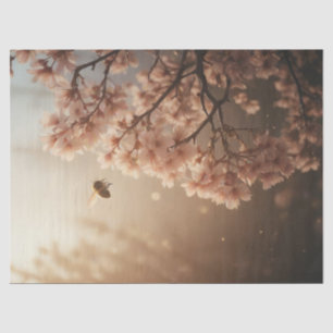 springtime bee and flowering tree tissue paper