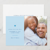 Springtime Blue Minimalist Heart Save the Date