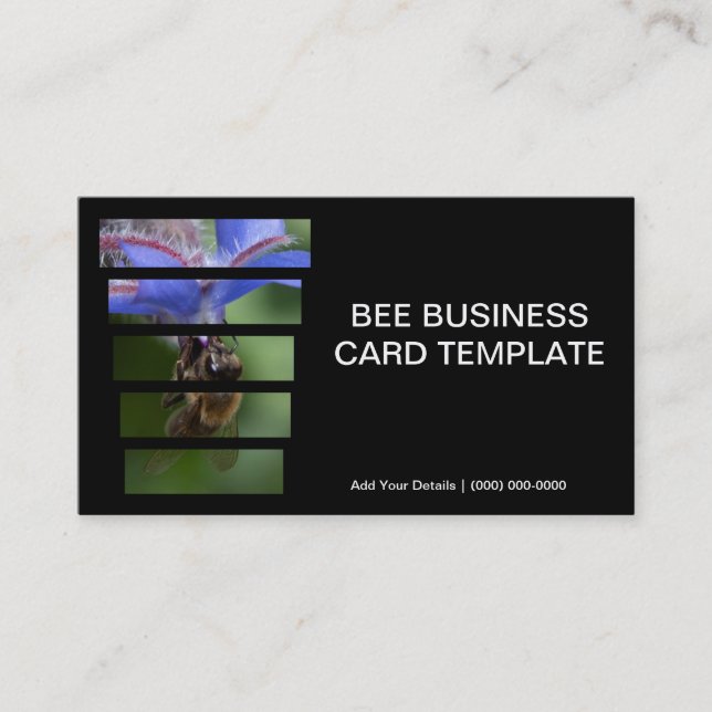 Springtime Borage Herb Flowers - Bee Business Card (Front)
