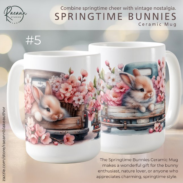 'Springtime Bunnies' Ceramic Mug (Creator Uploaded)