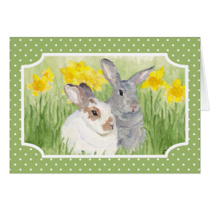 Springtime Bunnies in Flowers