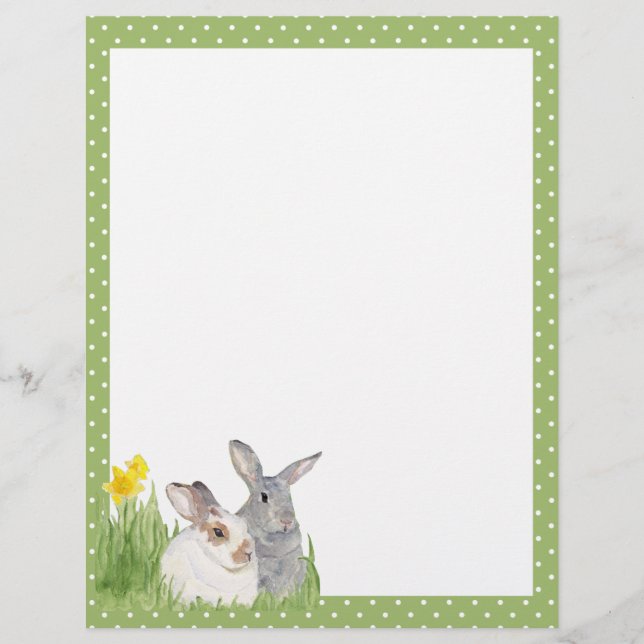 Springtime Bunnies in Flowers (Front)