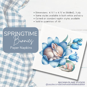 'Springtime Bunnies' Paper Napkin