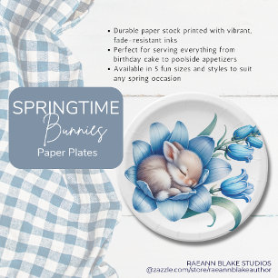 'Springtime Bunnies' Paper Plate