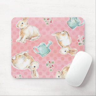 Springtime Bunnies Pattern Mouse Mat