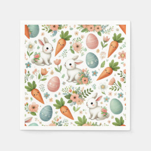 Springtime Bunny and Carrot Napkins