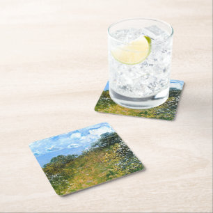 Springtime by Claude Monet Square Paper Coaster