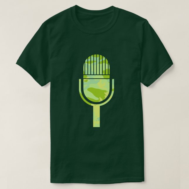 SpringTime Camo Pattern Vintage Mic T-Shirt (Design Front)