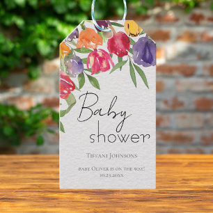 Springtime Celebration Tulips Baby Shower Gift Tags