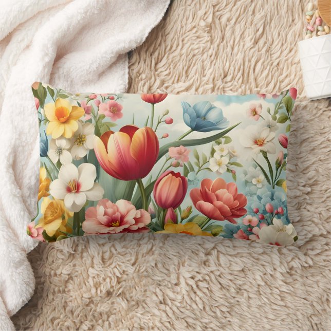 Springtime Charm Flower Pillow (Blanket)