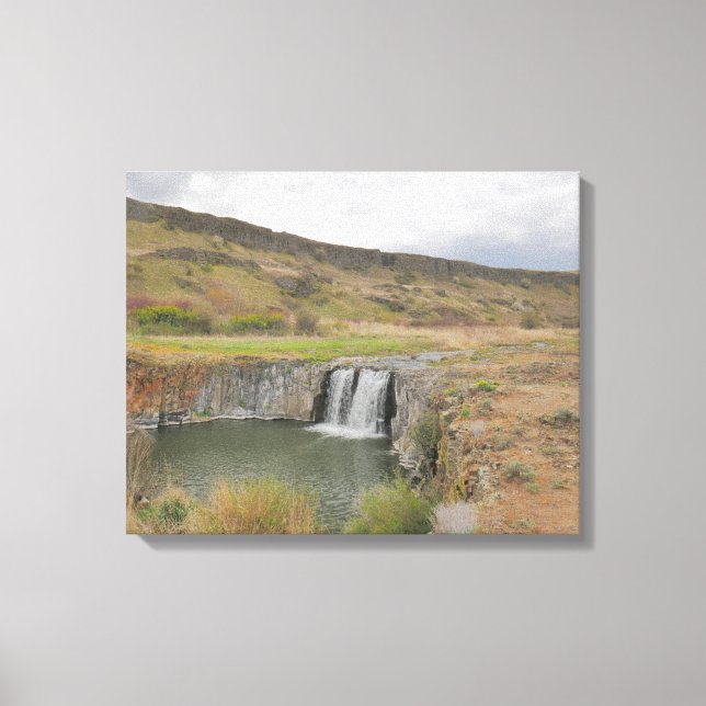 Springtime Desert Waterfall Landscape Photo  Canvas Print (Front)