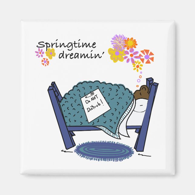 Springtime Dreaming Groundhog Magnet (Front)