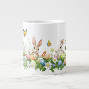 Springtime Easter Rabbits Large Coffee Mug