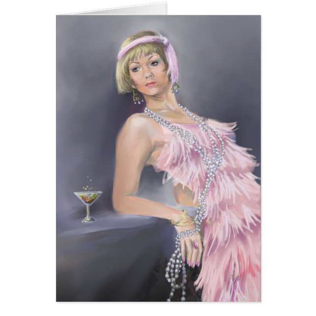 Springtime Flapper Blank Card (Front)