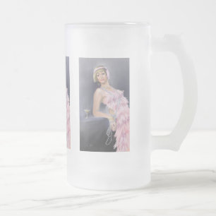 Springtime Flapper Frosted Beer Mug