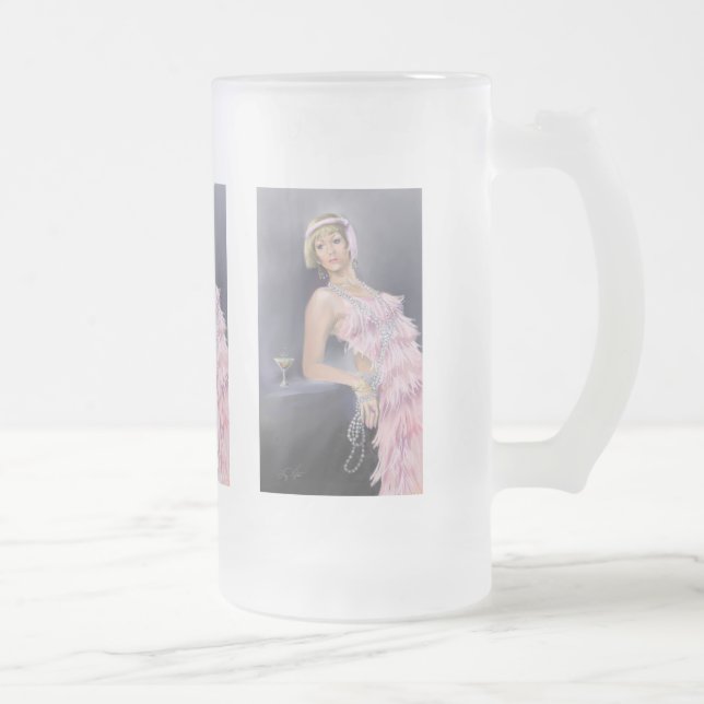 Springtime Flapper Frosted Beer Mug (Right)