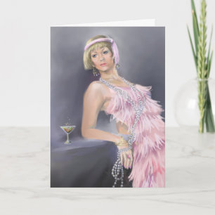 Springtime Flapper Greeting Card
