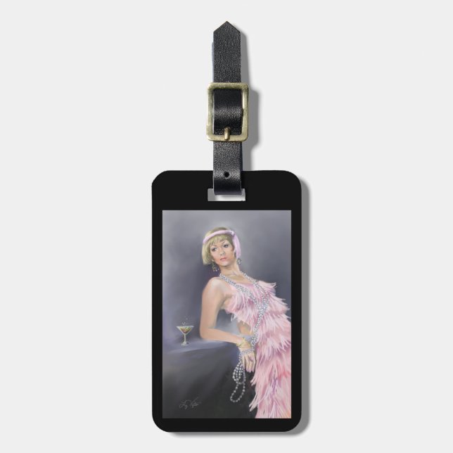 Springtime Flapper Luggage Tag (Front Vertical)