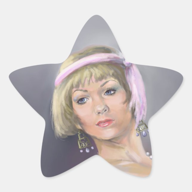 Springtime Flapper Star Sticker (Front)