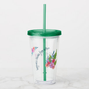 Springtime Floral Acrylic Tumbler