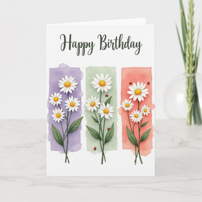 Springtime Floral Birthday Card (Front)