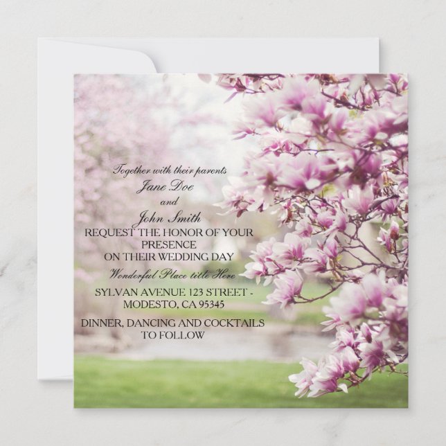 Springtime Floral Wedding Invitations (Front)