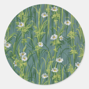 Springtime flower pattern classic round sticker