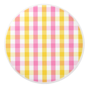 Springtime Gingham  Ceramic Knob