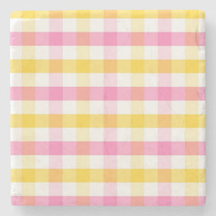 Springtime Gingham  Stone Coaster