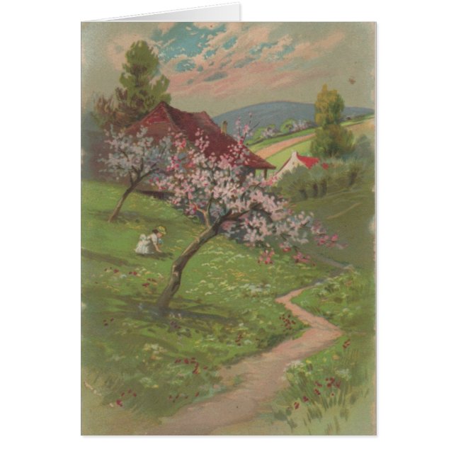 Springtime Girl on A Hillside Trail (Front)