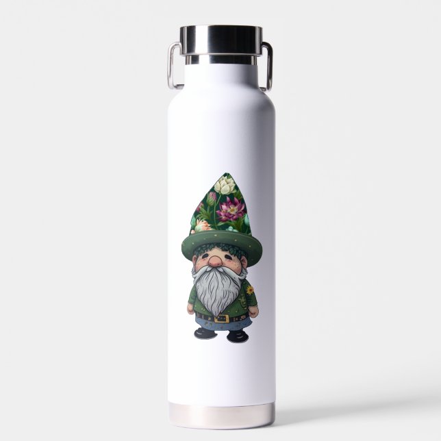 Springtime Gnome Long  Water Bottle (Front)