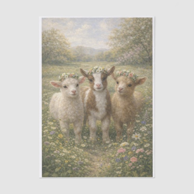 Springtime Goats  Tissue Paper (Front)