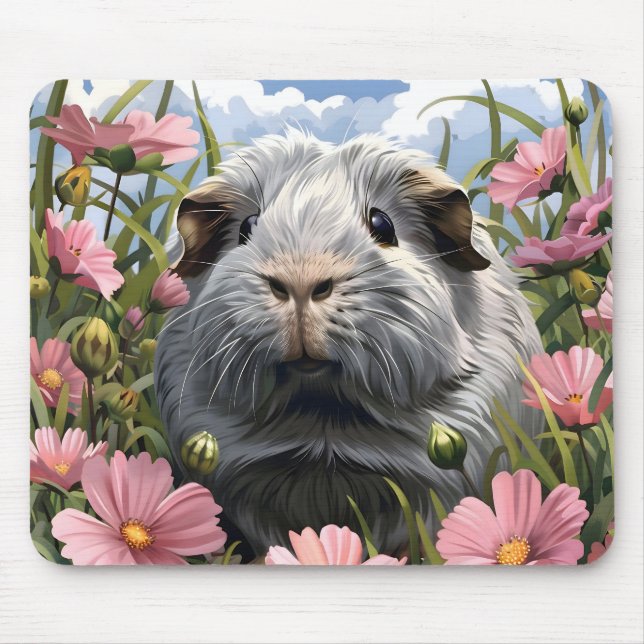Springtime Guinea Pig Mouse Mat (Front)