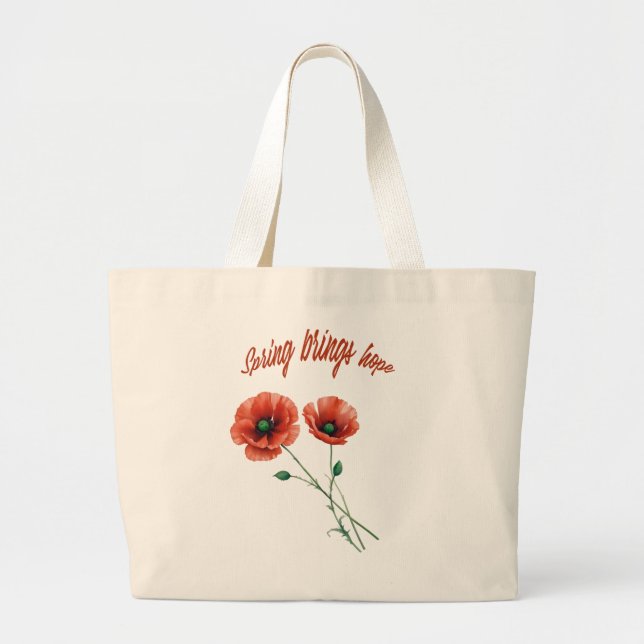 "Springtime Hope Tote" Large Tote Bag (Front)