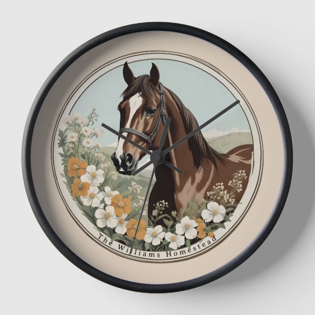 Springtime Horse Clock (Front)