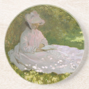 Springtime, Impressionist Portrait, Claude Monet Coaster