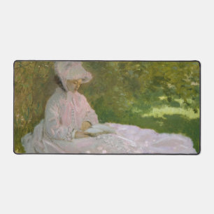 Springtime, Impressionist Portrait, Claude Monet Desk Mat